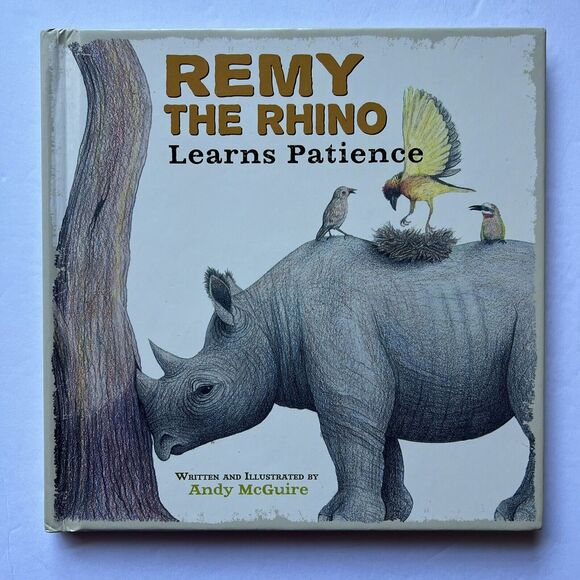 Set Of 3 Childrens Books Hardcover Remy the Rhino Good Night Gorilla and Pouch - Picture 2 of 10